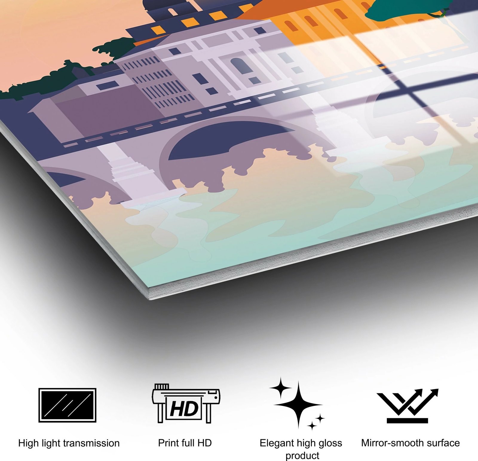 Pikturë dekorative prej xhami të temperuar, Wallity, UV-1026, 30x45cm