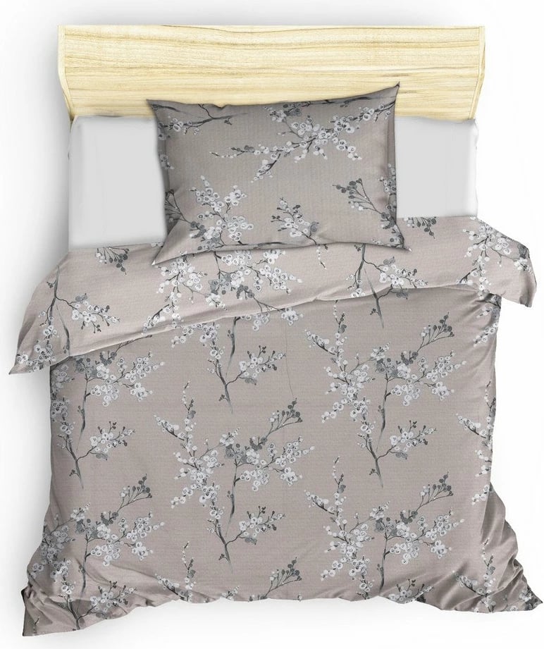 Set mbulesë jorgani Ranforce Single XXL, ngjyrë kafe dhe e bardhë, L'essentiel, Chicory