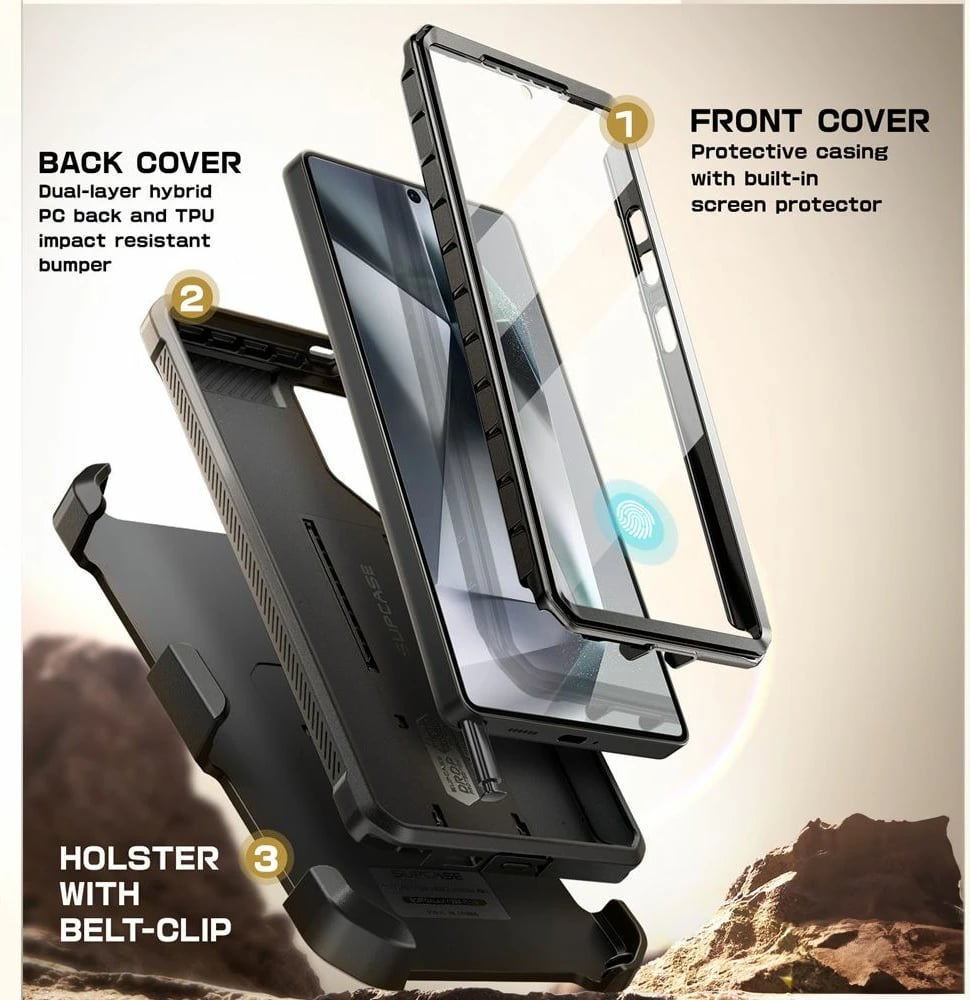 Mbështjellës Supcase Unicorn Beetle Pro për Samsung Galaxy S25 Ultra, i zi