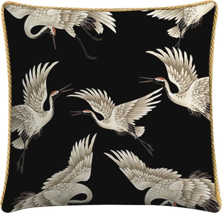 Jastëk dekorativ Creyer, kadife, shumëngjyrësh, i zi, 45x45cm