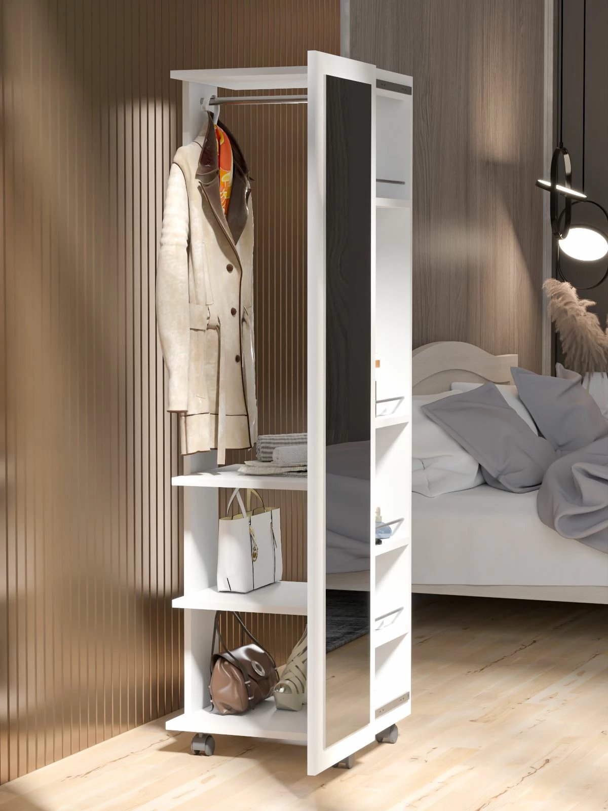 Dollap për stoli, Skye Decor, ngjyrë Atlantic Pine dhe e bardhë, Mirvela