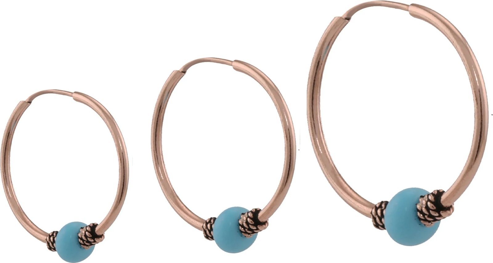 Set vathësh argjendi, ngjyrë rozë ari, Jumeon, 11164ROS, 3 copë