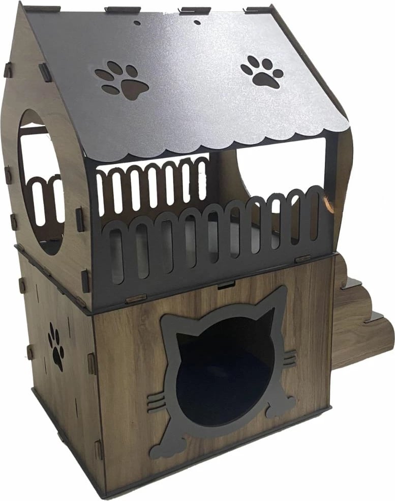 Shtëpi për mace, Paws & Whiskers, Adora, anthracite dhe walnut e çelët