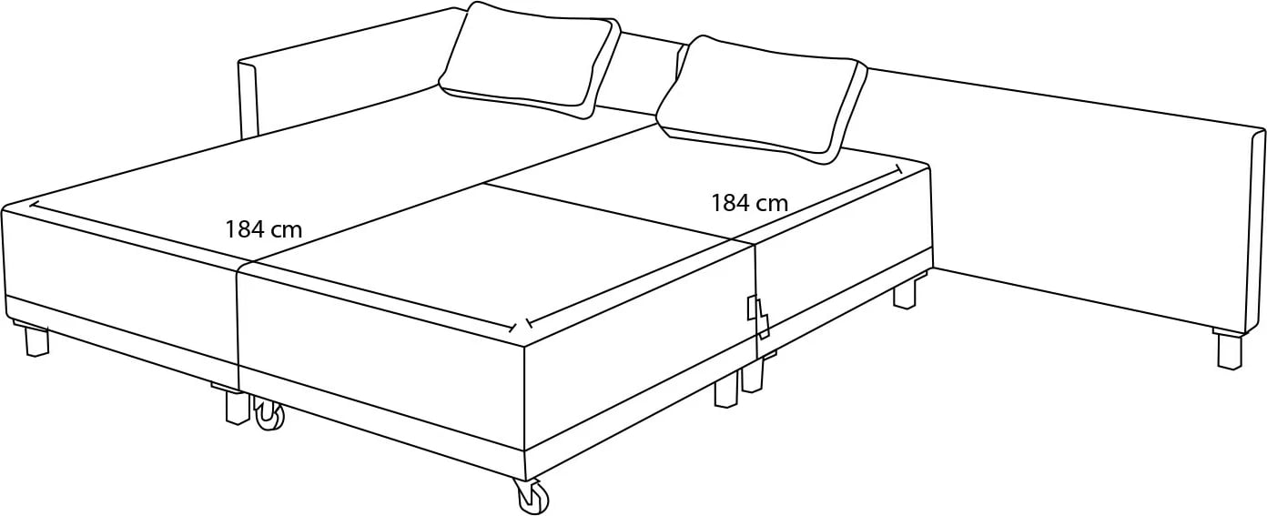 Kënd-sofë krevate Atelier del Sofa, Matris majtas, ngjyrë gri