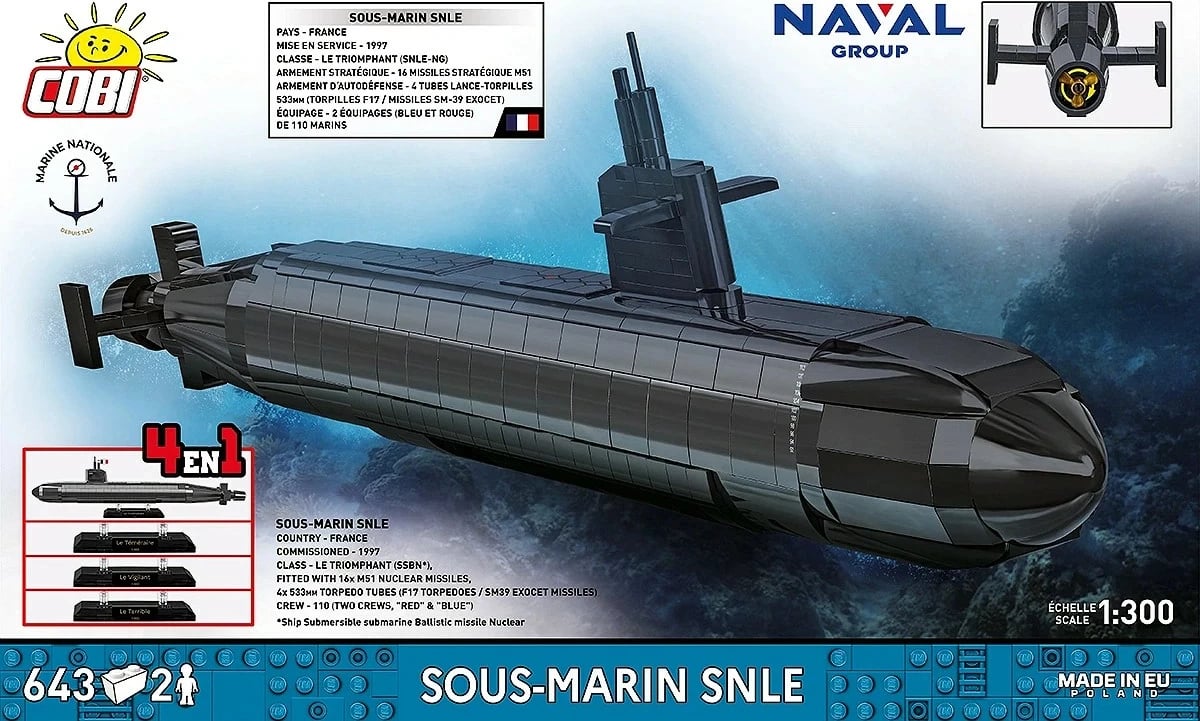 Set blloqesh ndërtimi, Cobi, COBI-4859 SNLE Submarine 1:300, 643 copa, set i madh