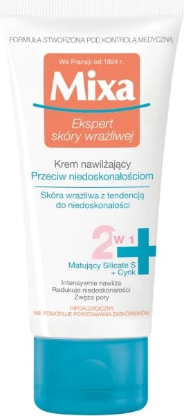 Krem hidratues kundër papërsosmërive MIXA për femra, 50ml