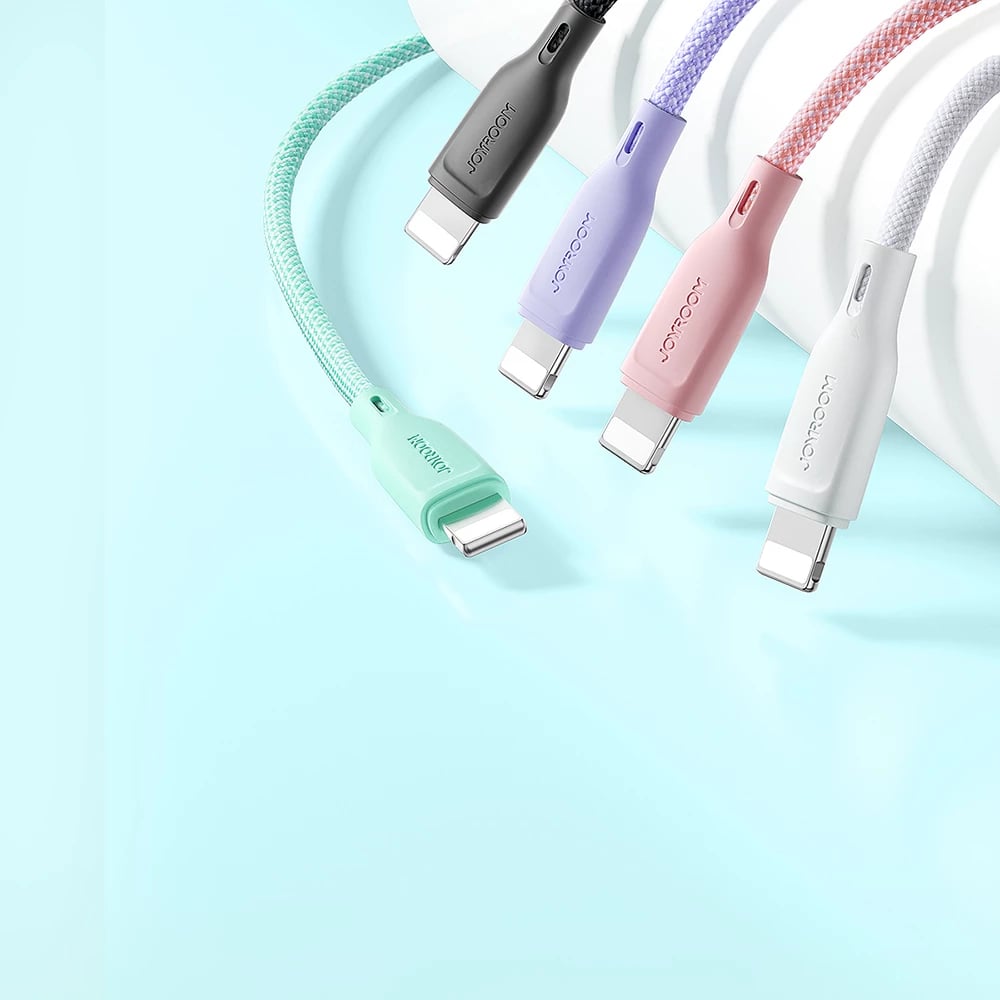 Kabllo USB-C në USB-C Joyroom Multi-Color Series S-A34, 1m, 60W, vjollcë