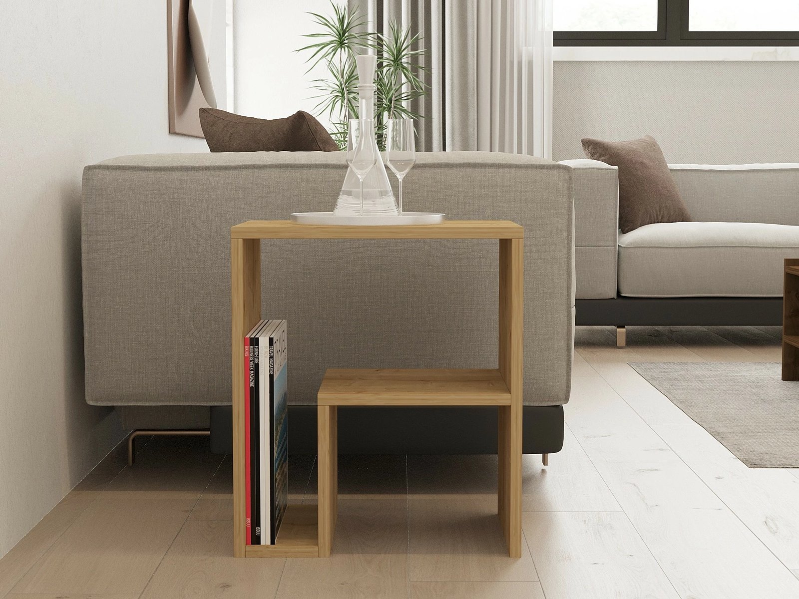 Tavolinë anësore, ngjyrë lisi safir, Yepa