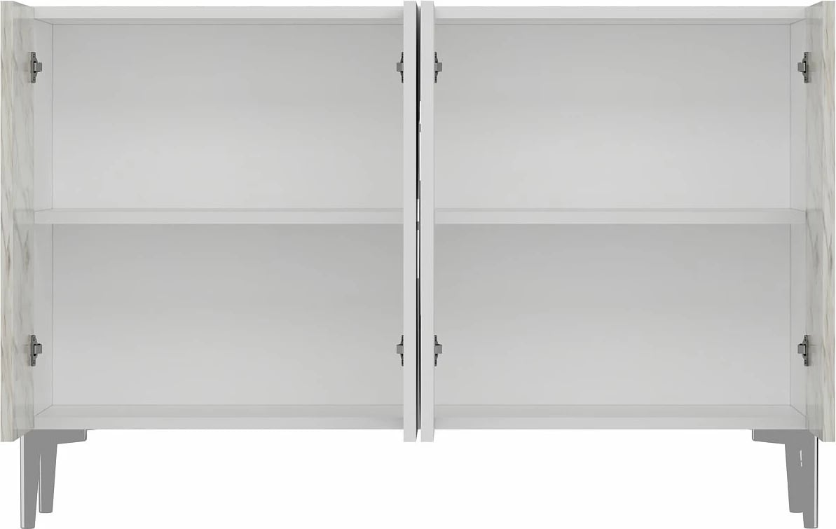 Konsol Skye Decor, Afra KM120, e bardhë, argjend, mermer Ephesus