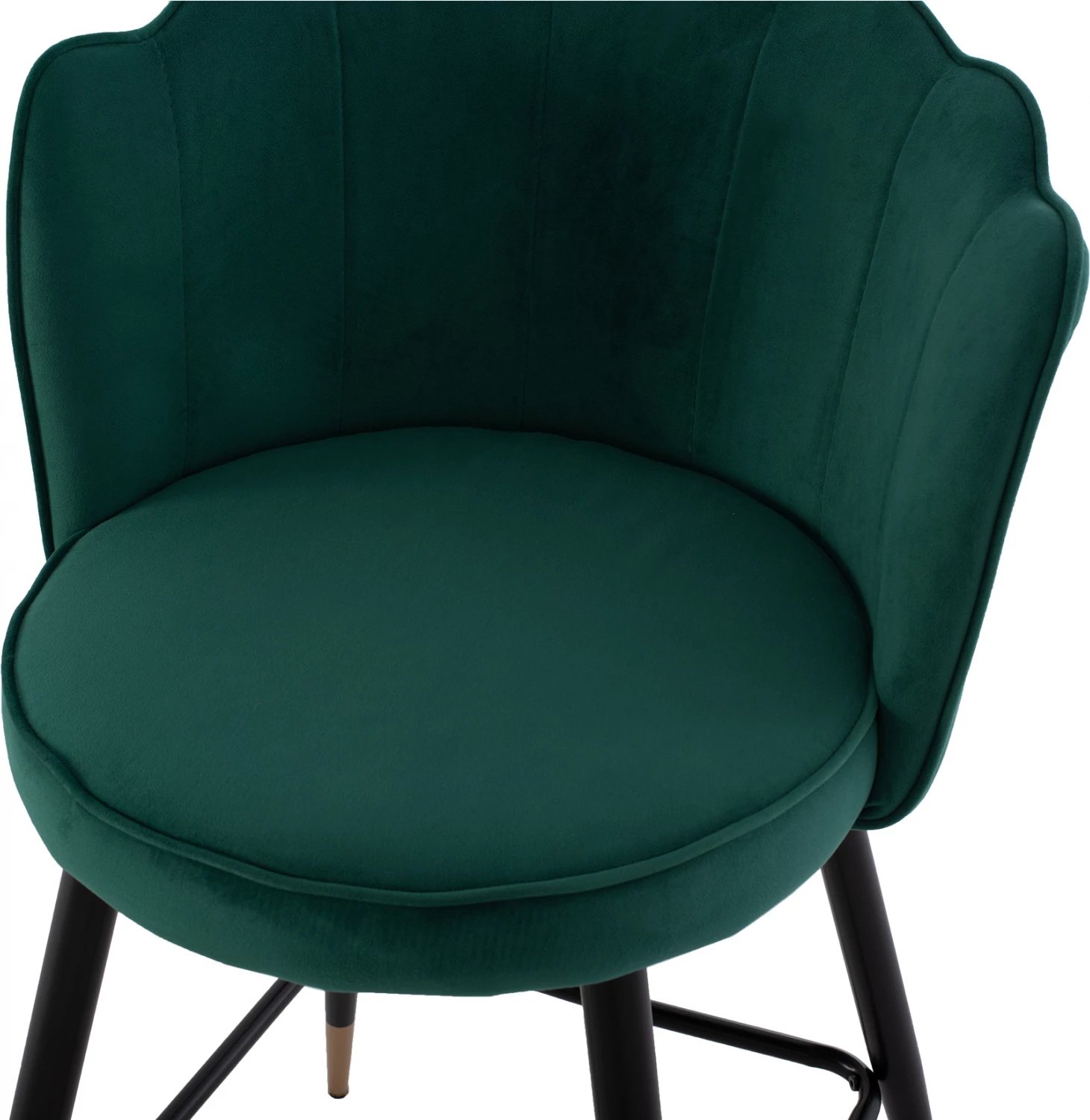 Karrige për bar mesatare, FH8736.03, kadife e gjelbër, kornizë metalike, 50x50x90 cm., set prej 2 copë