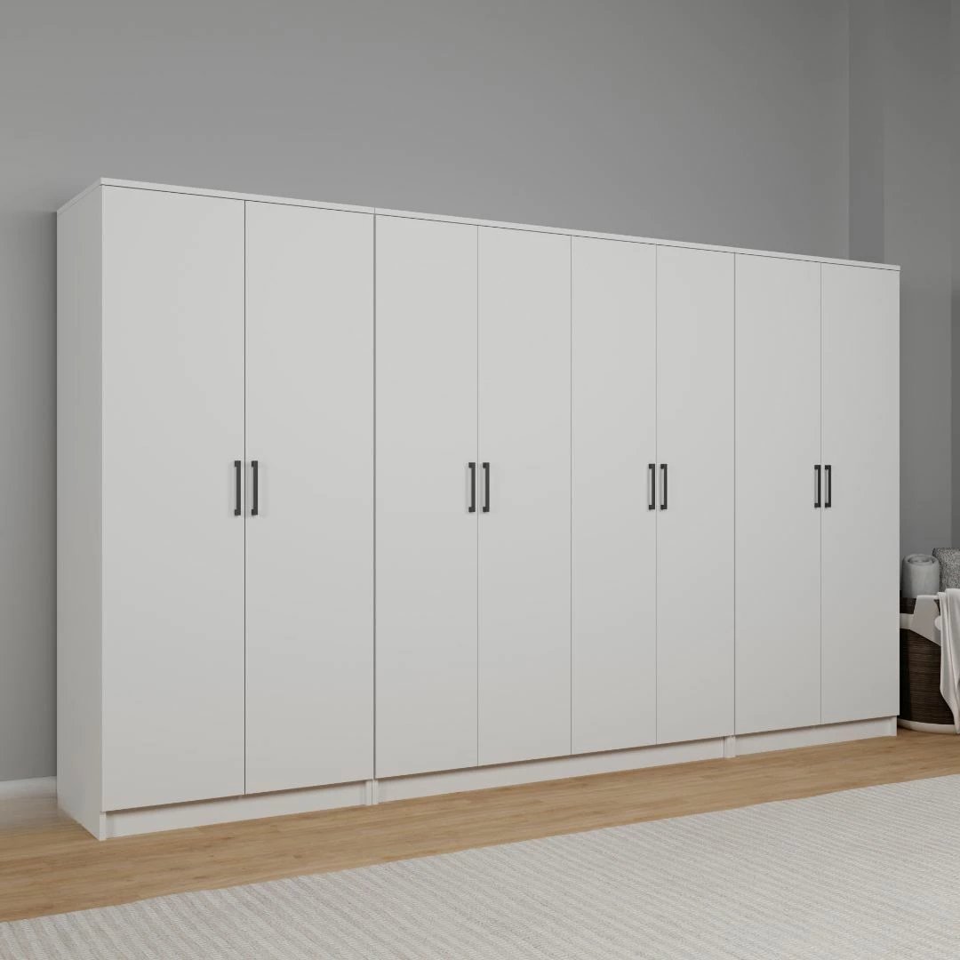 Dollap rrobash Skye Decor, Kardelen 1600-108, i bardhë, 300x180x51.8cm