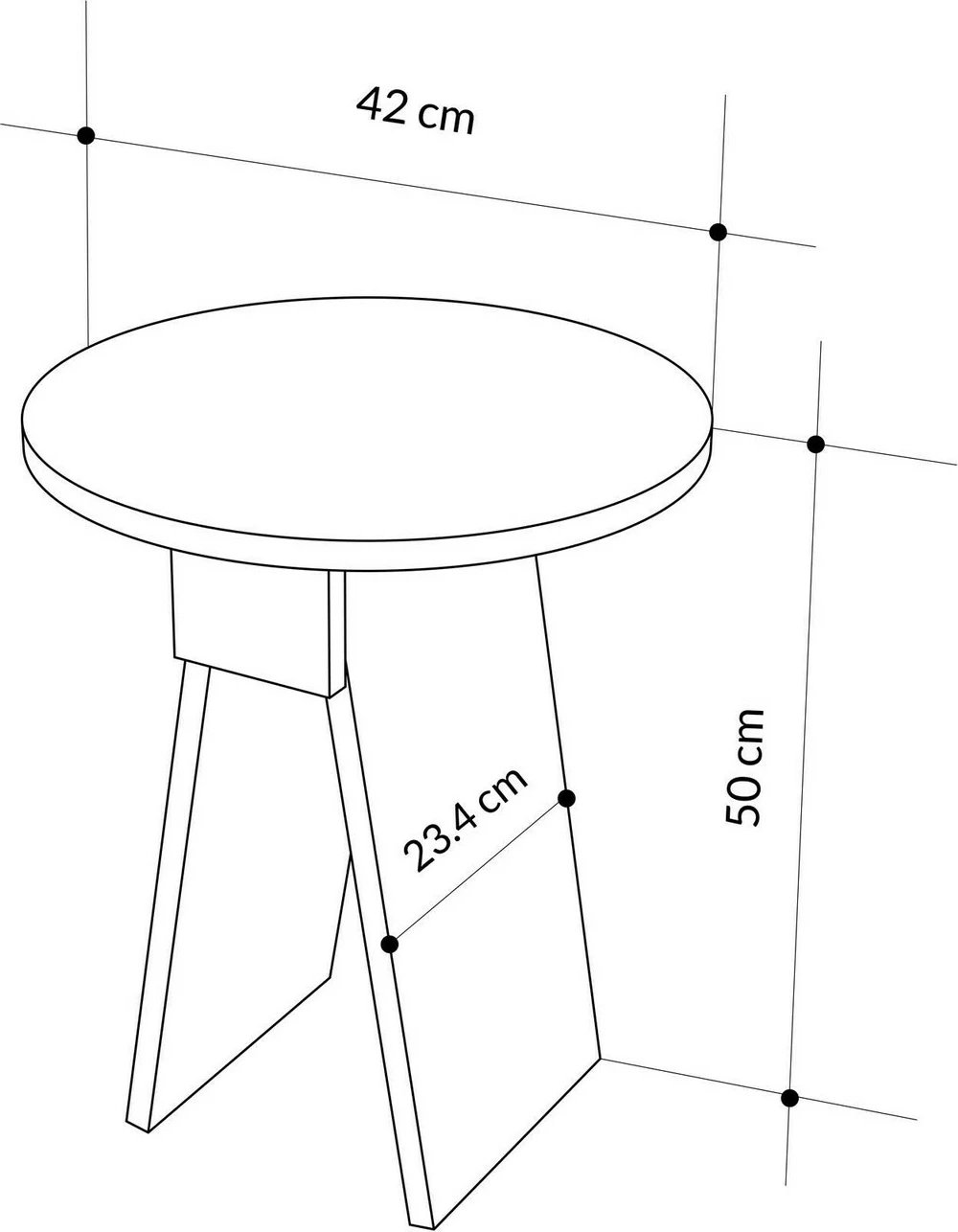 Tavolinë anësore Skye Decor, e bardhë