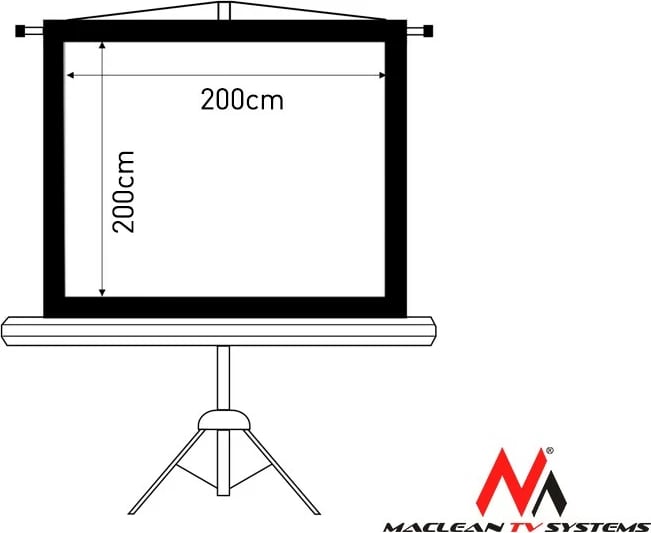 Ekran projekcioni Maclean MC-680 me tripod, 200x200 cm