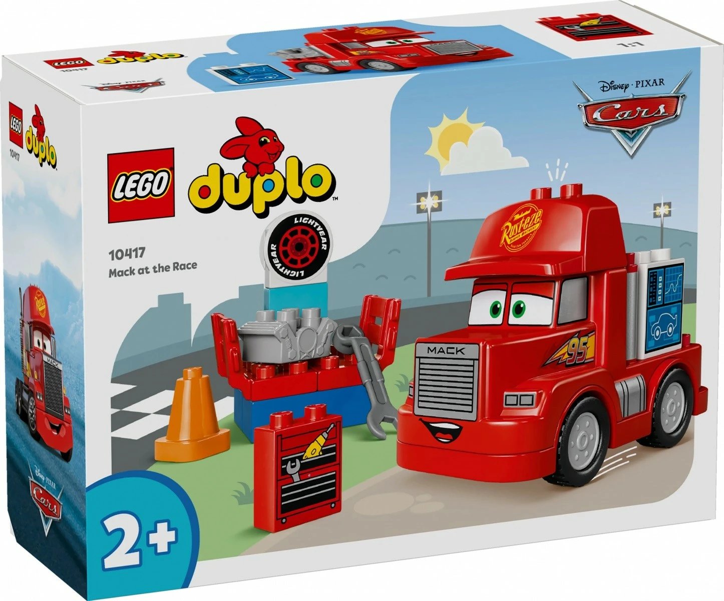 Set lodrash LEGO DUPLO Disney Cars Mater on the Race 10417, për fëmijë, plastikë, i kuq