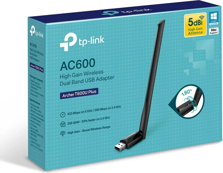 Adapter USB TP-Link AC600, 600 Mbit/s, i zi