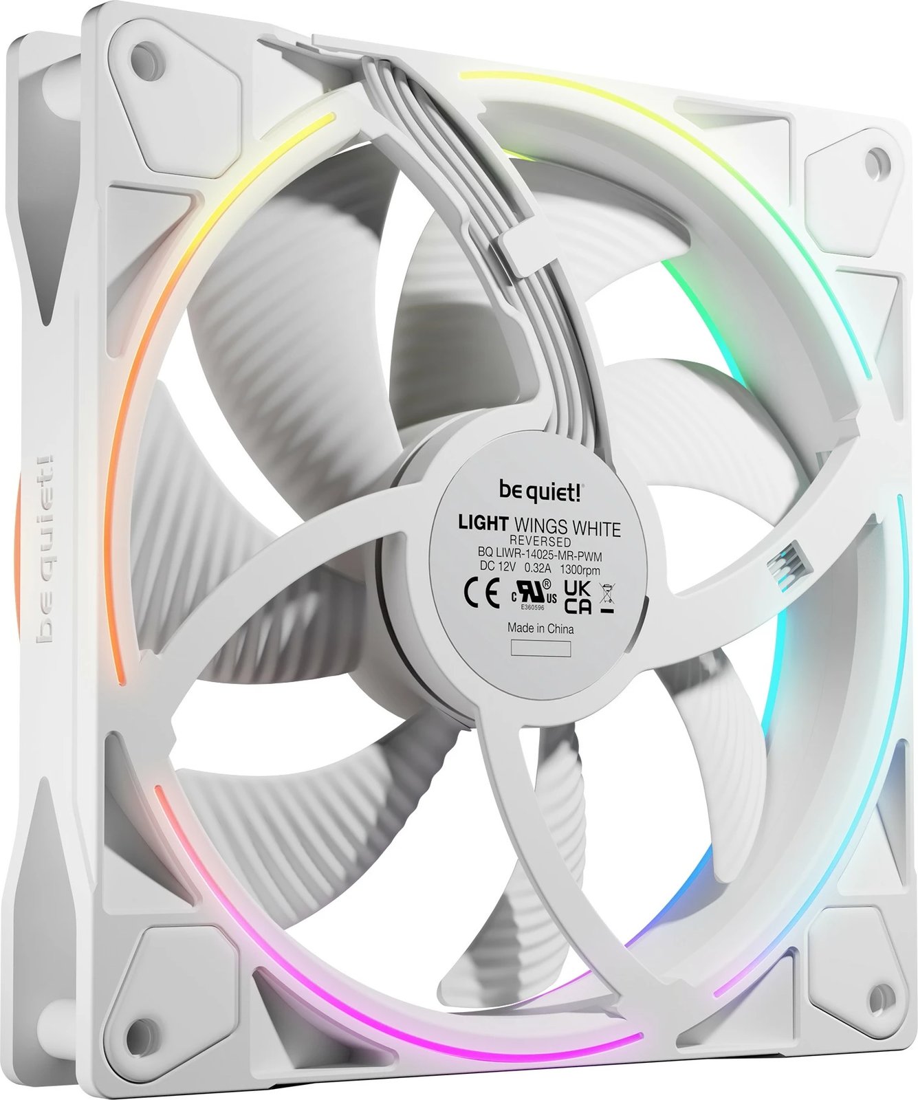 Ventilator kasë be quiet Light Wings PWM Reverse 140mm, LED, i bardhë