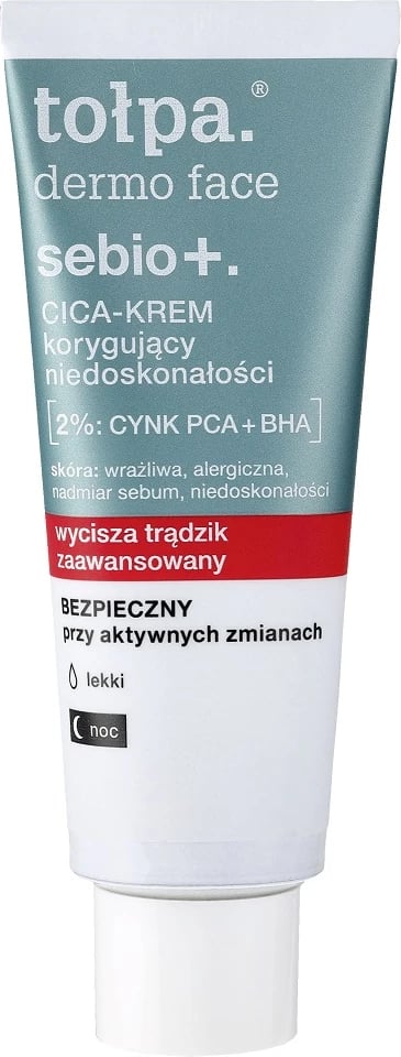 Krem nate për fytyrë për femra Tołpa Dermo Face Sebio+ Corrective Night Cream for Imperfections 40ml Krem nate për fytyrë për femra Tołpa Dermo Face Sebio+ Corrective Night Cream for Imperfections 40ml