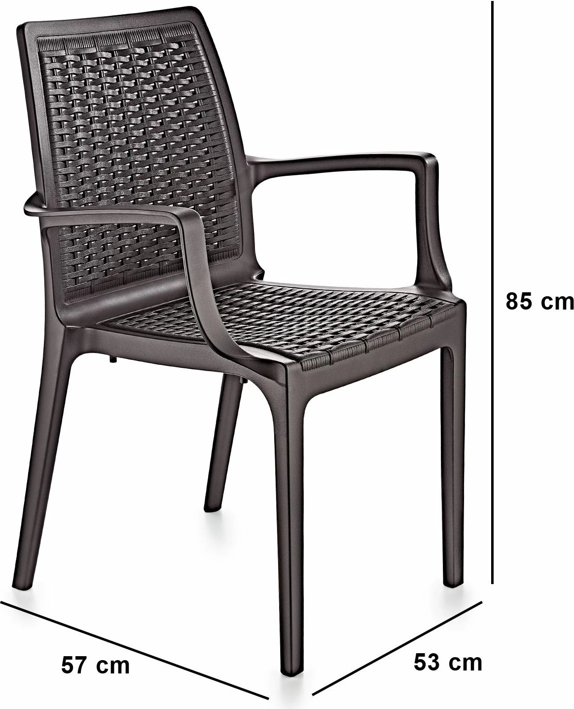 Karrige Skye Decor, ratan, ngjyrë kafe e errët, v2