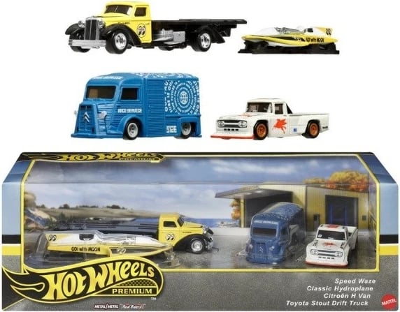 Set koleksionues Hot Wheels Premium Vintage Race Team, Multikolor