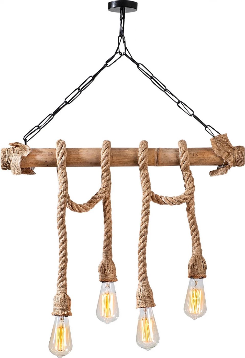 Dritë tavani druri me litar FH7321 65x8x82 cm Dritë tavani druri me litar FH7321 65x8x82 cm