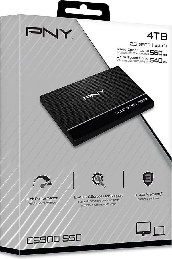 SSD PNY CS900, 4TB, 2.5", SATA III