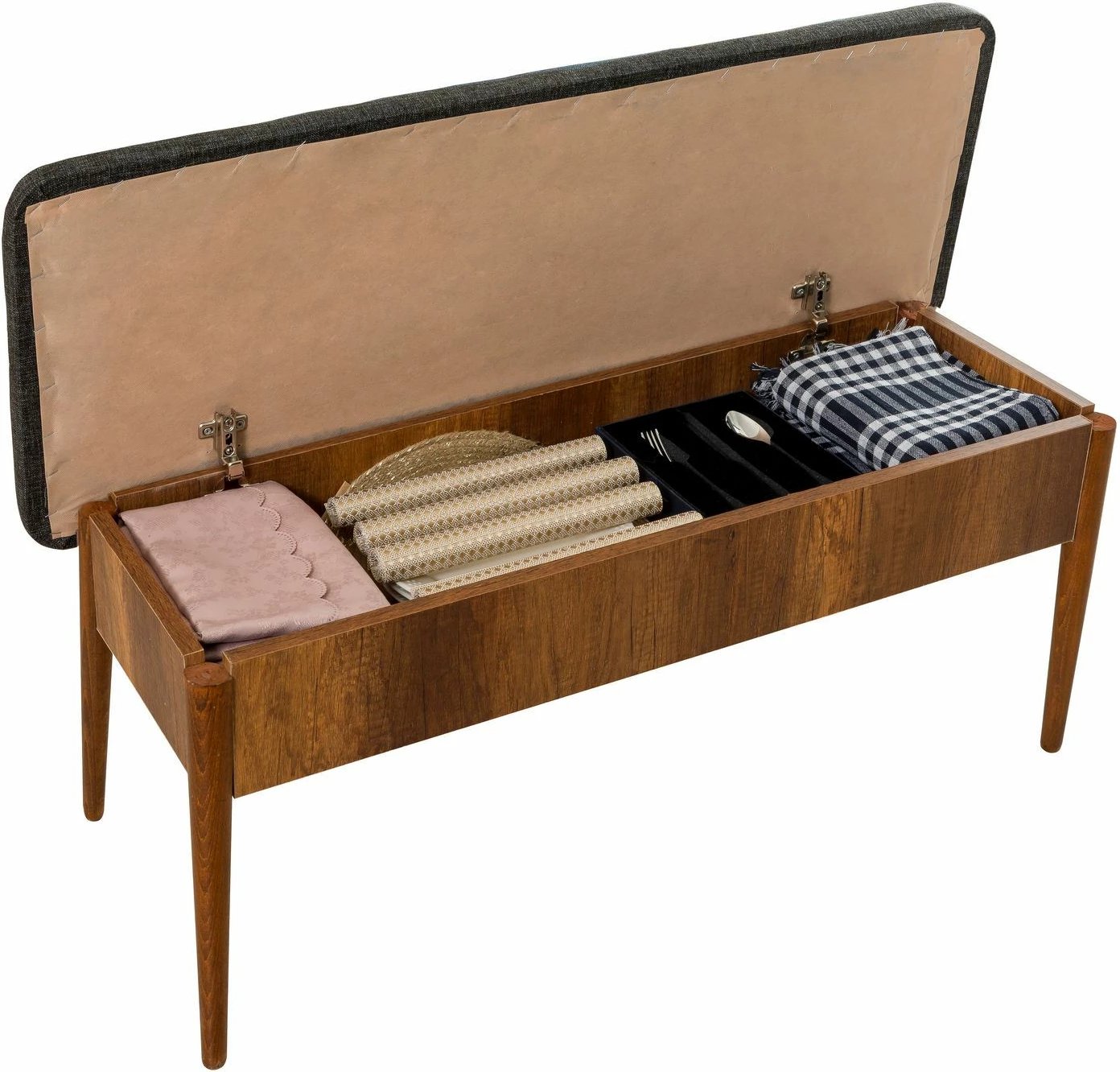 Stol Vina, ngjyrë arre dhe antracit, Skye Decor