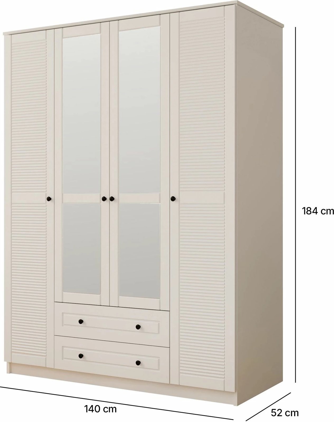 Dollap garderobe Skye Decor, ngjyrë e bardhë mat, Rb-063-03