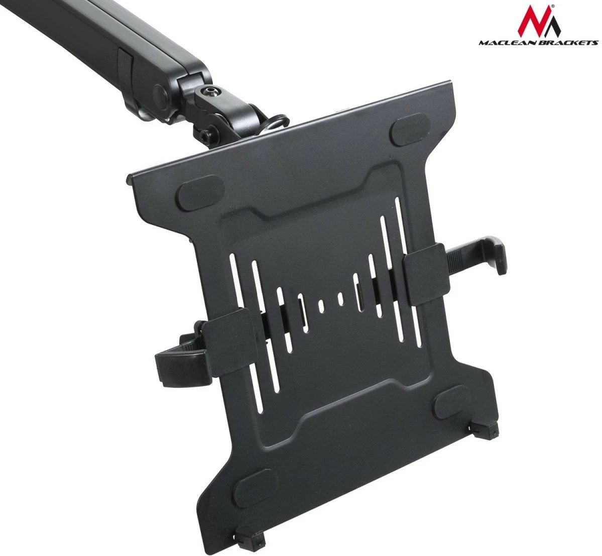 Mbajtës tavoline i dyfishtë Maclean MC-813 për monitor 17-32" dhe laptop, i zi