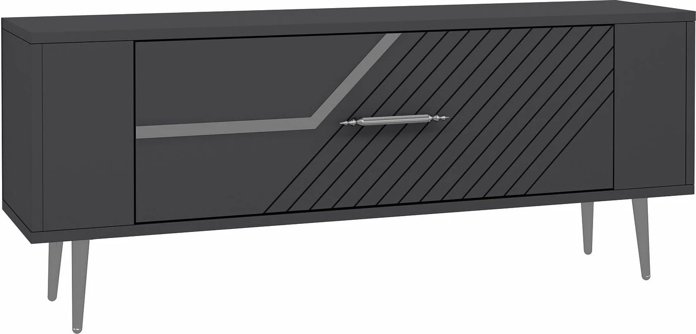 Komodë TV, ngjyrë antracit dhe argjendi, Retrolp5