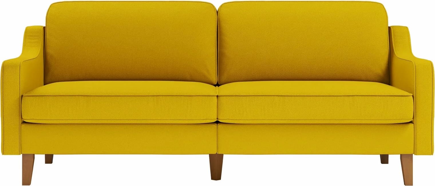 Divan treshe Robin 3, ngjyrë sunflower dhe walnut