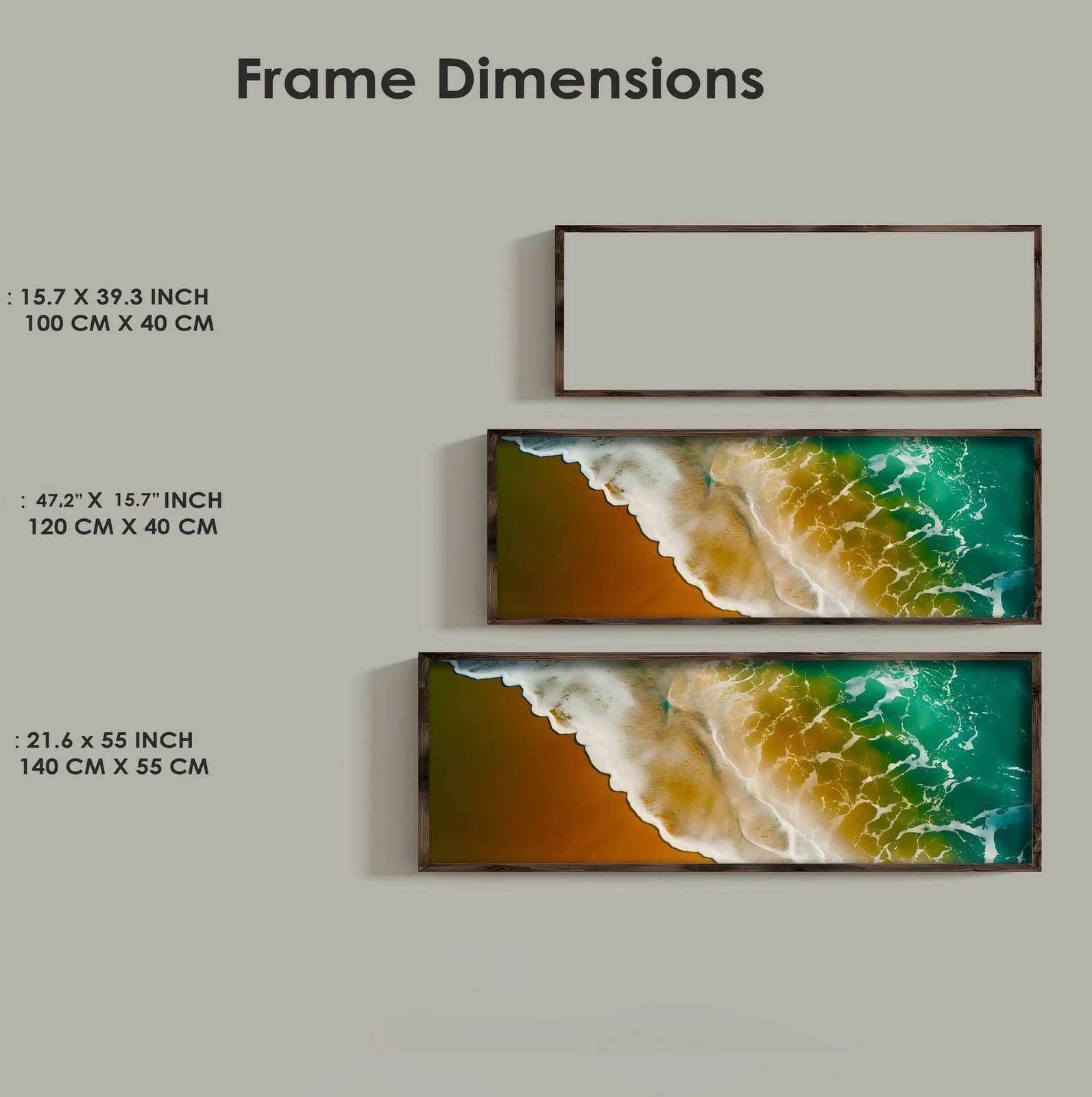 Pikturë dekorative me kornizë, MDF, Wallity, EMR032, shumëngjyrëshe, 40x120x3.5cm