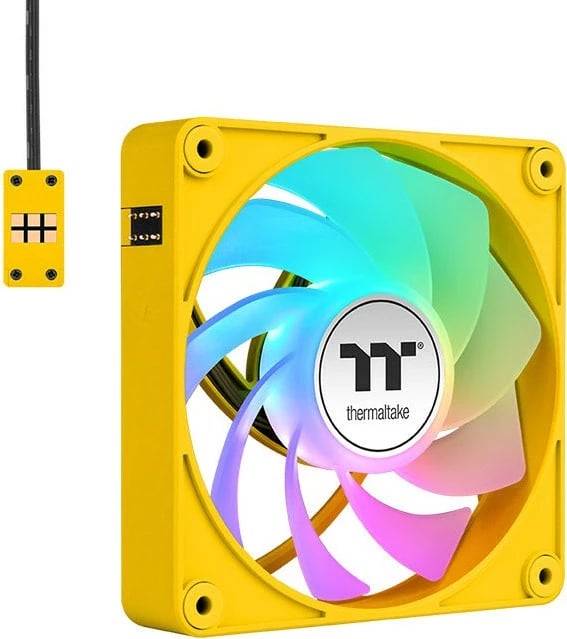 Ventilator kasë Thermaltake CT140 EX Reverse ARGB Sync 140mm, 3 copë, verdhë