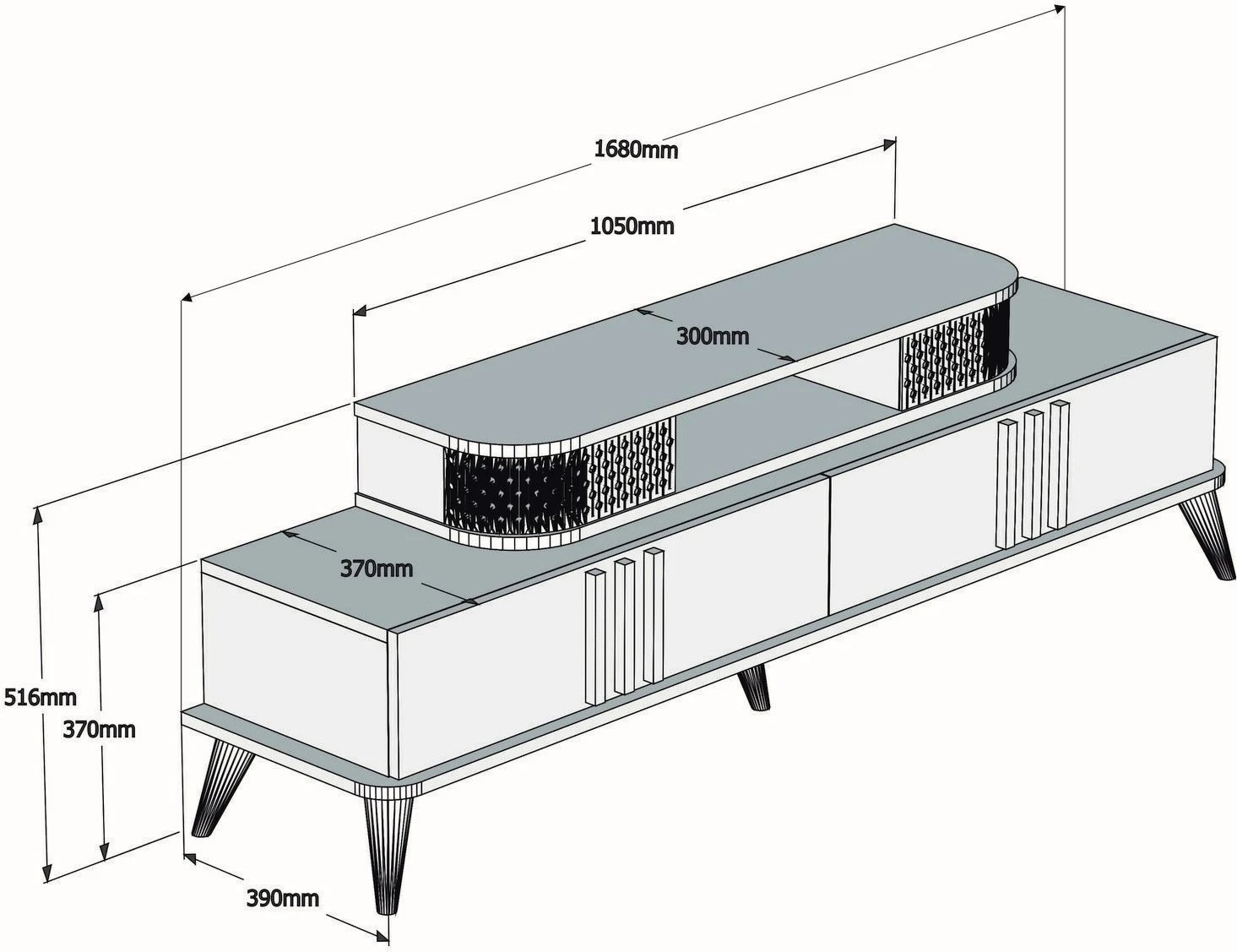 Komodë TV Skye Decor, Eylul, e bardhë