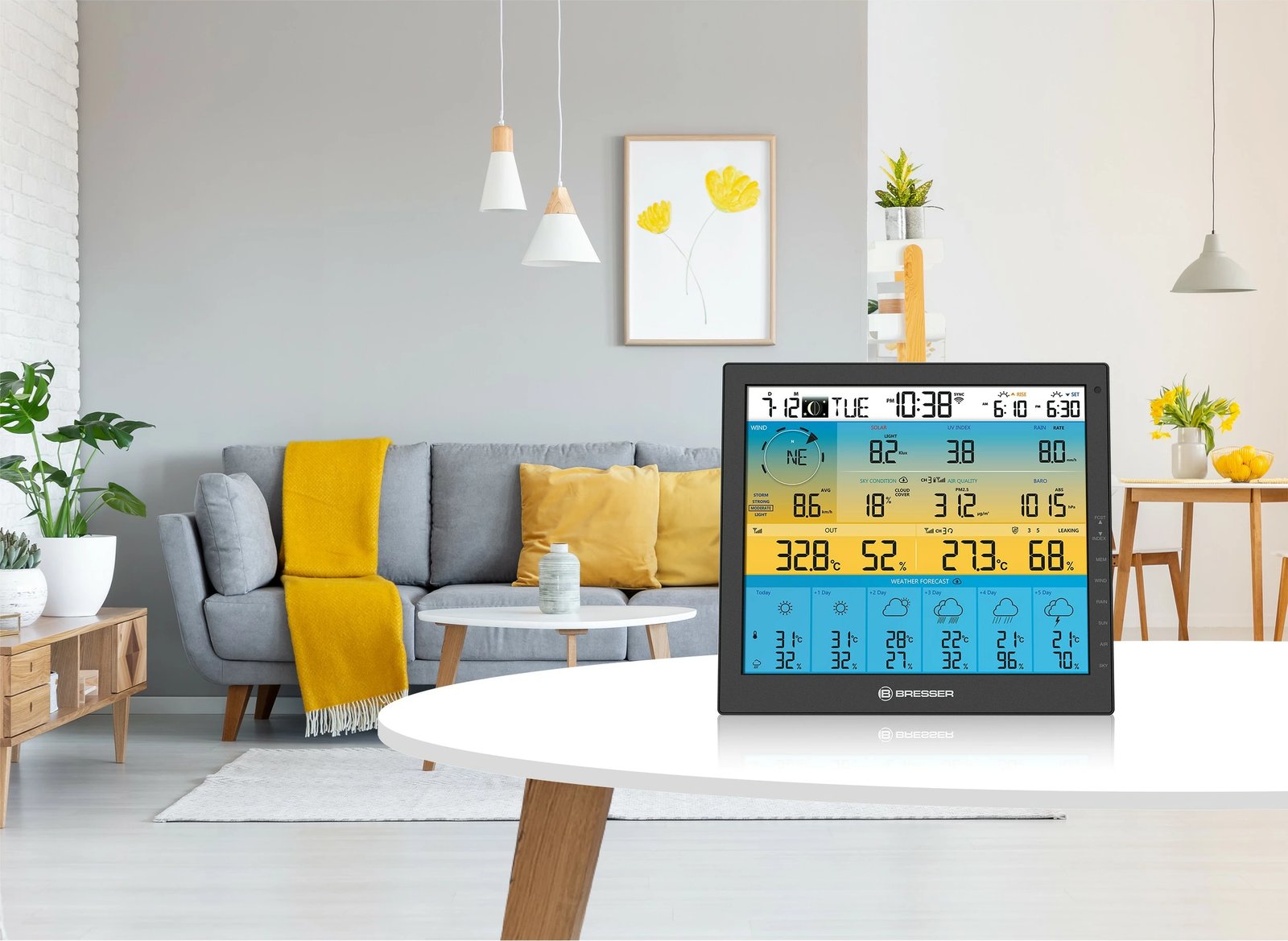 Stacion moti Bresser Wetter Center 7-in-1 solar 6-Tage 4cast Pro SF, i bardhë Stacion moti Bresser Wetter Center 7-in-1 solar 6-Tage 4cast Pro SF, i bardhë