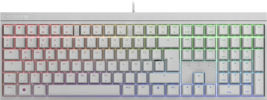 Tastierë mekanike Cherry MX 2.0S RGB, USB, QWERTZ, e bardhë