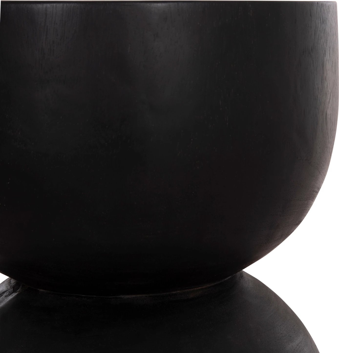 Stool i rrumbullakët FEBRY, dru suar i fortë, ngjyrë e zezë, FH9753.12, 35x45cm