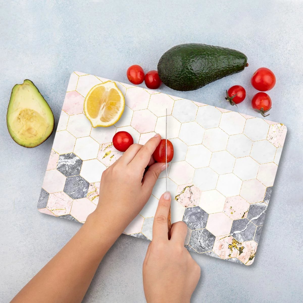 Dërrasë prerëse xhami e temperuar, shumëngjyrëshe, Hermia Ckt38 - 20x30cm