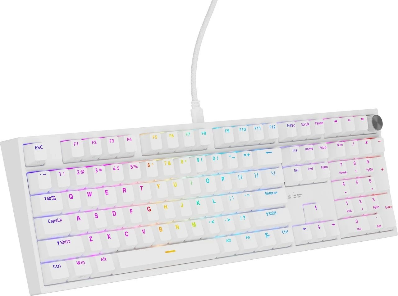 Tastierë mekanike GENESIS THOR 404, USB, QWERTY, Anglisht, RGB, Bardhë