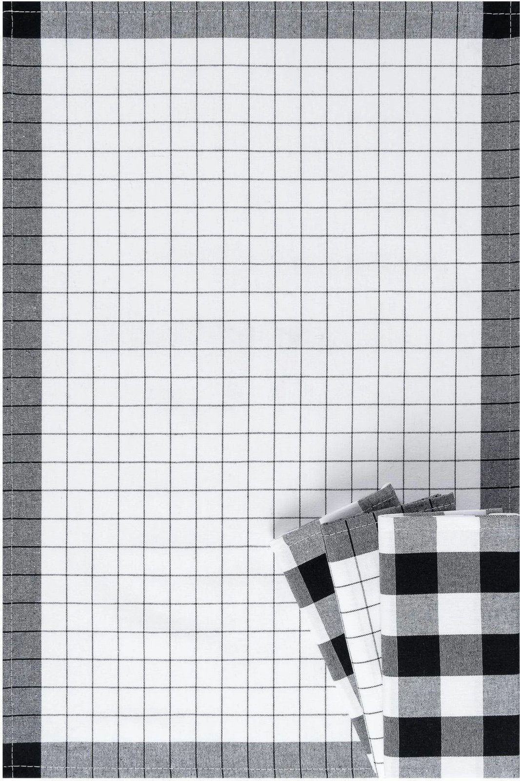 Set peshqirësh kuzhine (4 copë), Hermia Madrid, ngjyrë e zezë