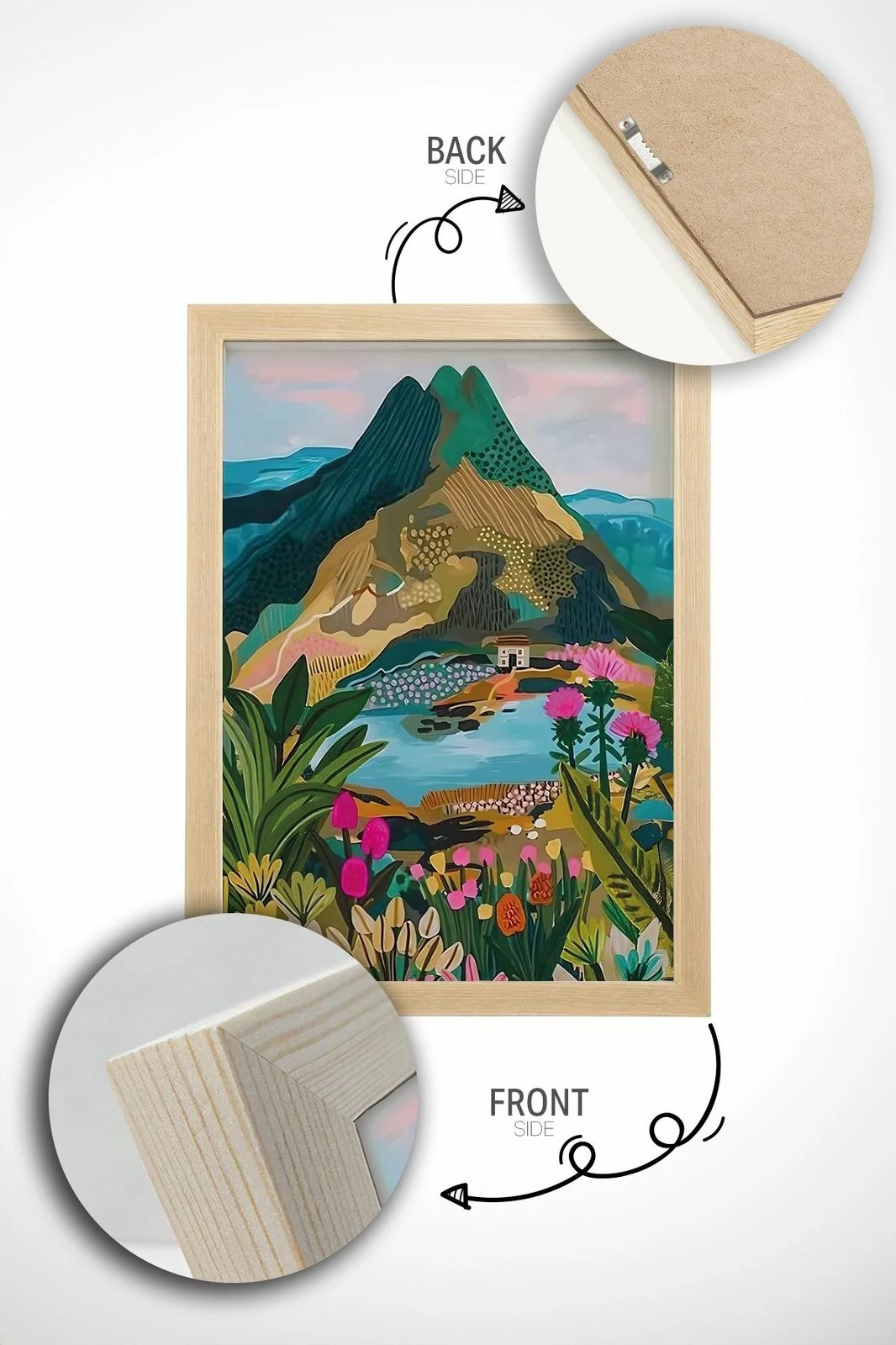 Pikturë dekorative me kornizë, shumëngjyrëshe, Ersy1Ham38