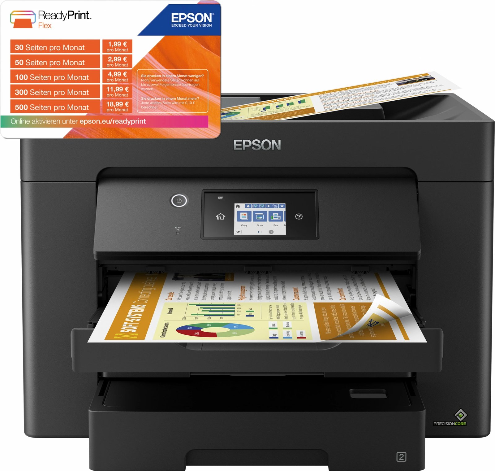 Printer multifunksional Epson WorkForce WF-7830DTWF, Inkjet, A3, Ngjyrë e zezë