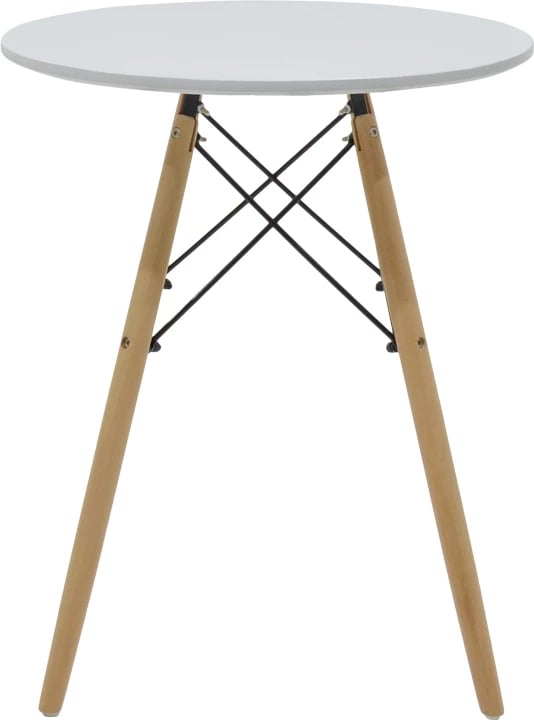 Set tavoline me karrige, ngjyrë e bardhë-natyrale, D60x73cm