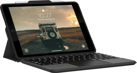 Mbështjellës me tastierë Bluetooth UAG për iPad 10.2", me touchpad dhe mbajtës për Apple Pencil, e zezë