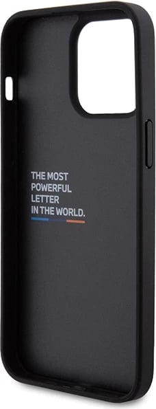 Mbështjellës BMW Leather Carbon për iPhone 15 Pro Max, i zi