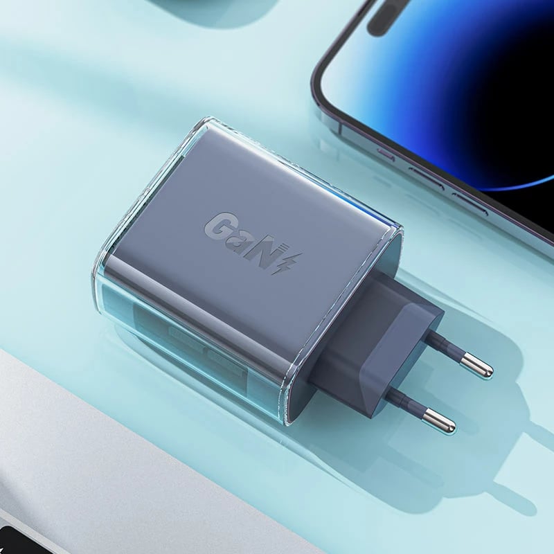 Karikues muri Acefast A45, 65W, 3 porta (1xUSB, 2xUSB-C), GaN, i gjelbër