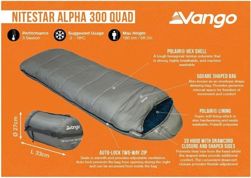 Thes gjumi Vango Nitestar Alpha 300, Gri
