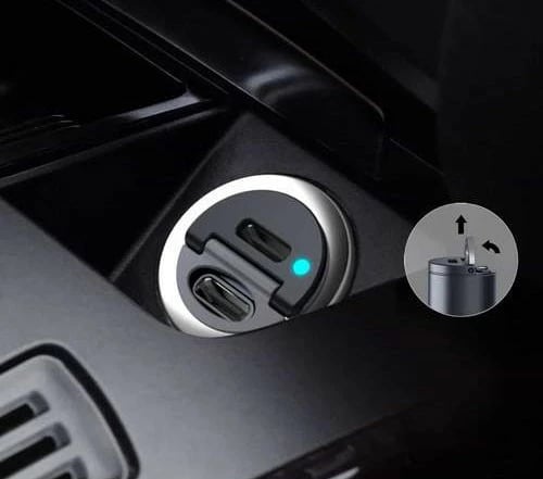 Karikues veture AUKEY CC-A4, 2x USB-C, 30W, Power Delivery, Quick Charge 3.0, i zi