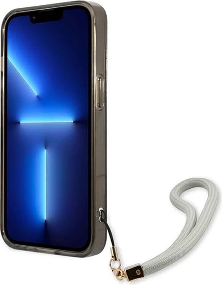 Mbështjellës Guess GUHCP13SHTSGSK për iPhone 13 mini 5.4", hardcase, me rrip, i zi