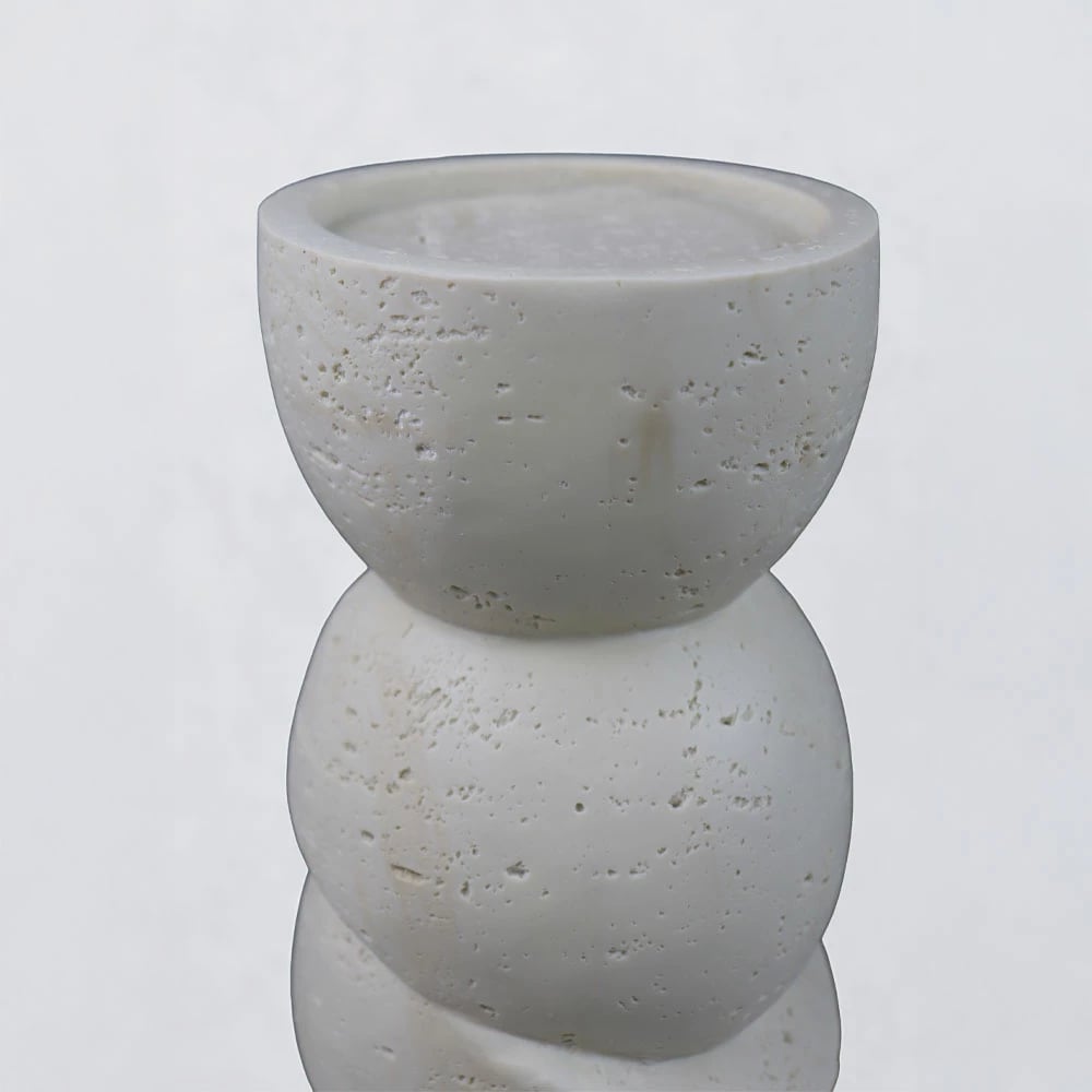 Mbajtës qirinjsh PHAROS II, rrëshirë, bezhë, 10.5x10.5x25cm