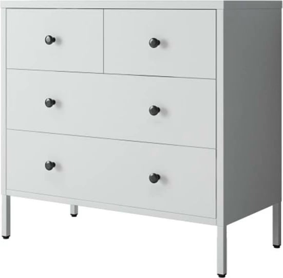 Raft metalik Nextdeco me 3 sirtarë, H82x83x40cm, Bardhë